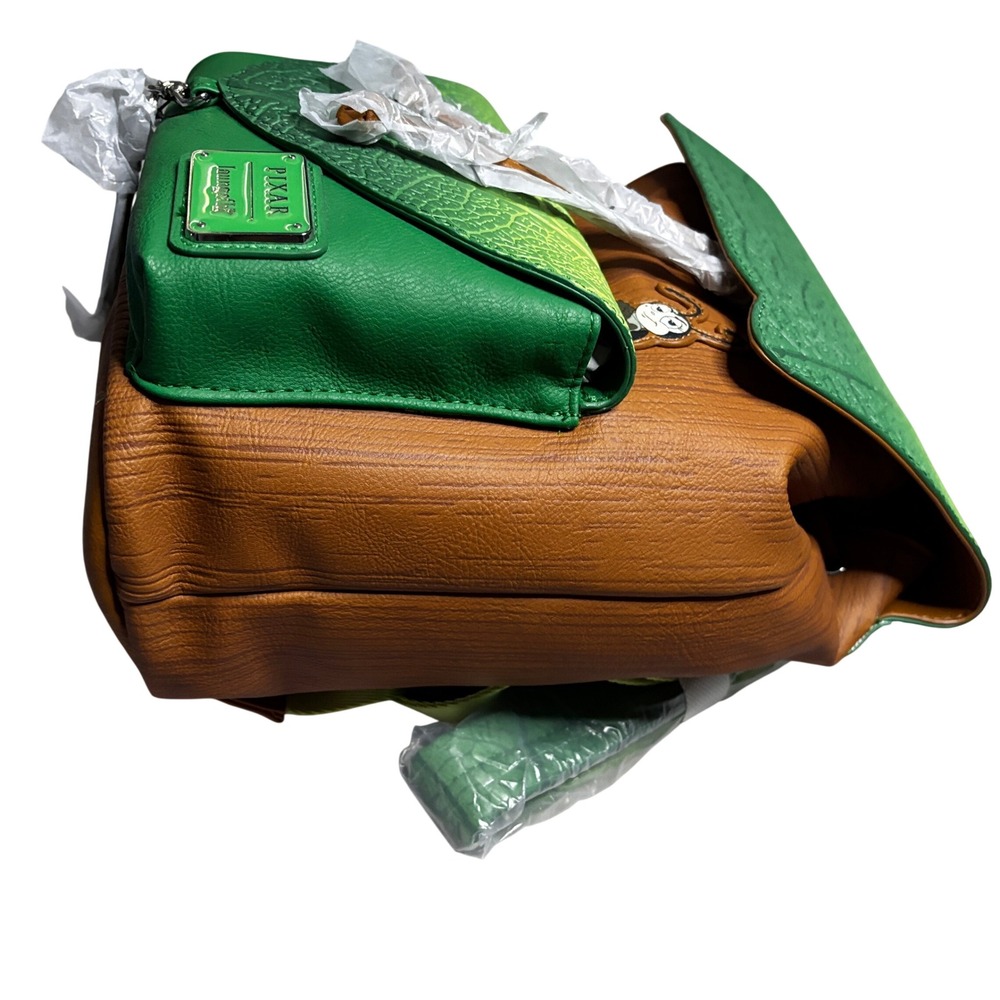 Loungefly Disney Pixar A Bugs Life Flik Leaf Mini Backpack Brown Green NWT - Picture 2 of 4